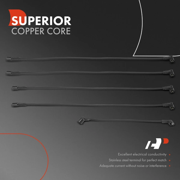 5 Pcs Spark Plug Wire Set for International Harvester Scout 61-71 M1100 2.5L 3.2L