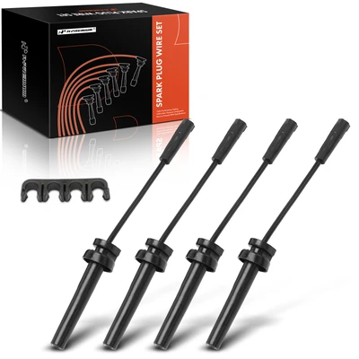 4 Pcs Black Spark Plug Wire Set