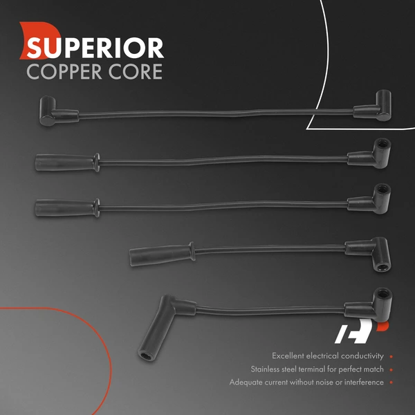 5 Pcs Spark Plug Wire Set for Jeep Wrangler 2001-2002 Dodge Dakota 2002 L4 2.5L