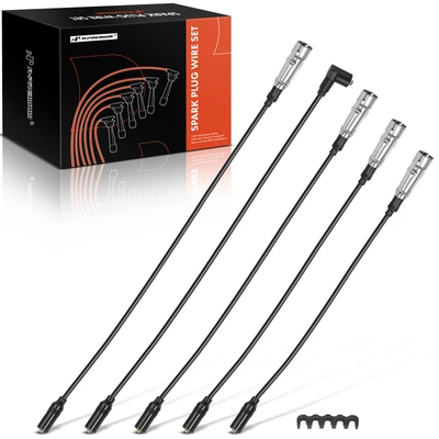 5 Pcs Spark Plug Wire Set for Volkswagen Passat 1991-1994 Golf Jetta Audi 80