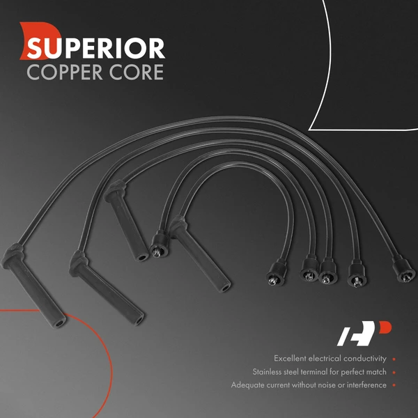 5 Pcs Spark Plug Wire Set for Saab 9-3 1999-2001 900 1994-1998 L4 2.0L 2.3L