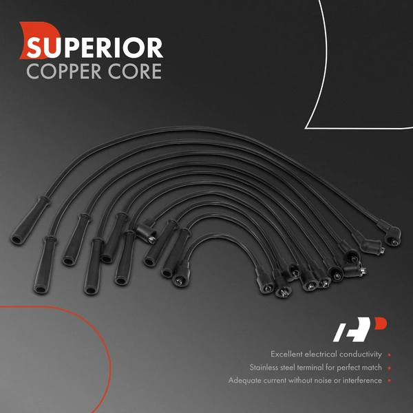 10 Pcs Spark Plug Wire Set for Nissan 200SX 1984-1988 L4 2.0L 7mm
