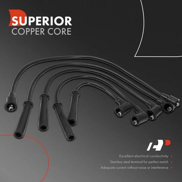 5 Pcs Spark Plug Wire Set for Mazda B2000 1979-1984 B1800 616 626 2.0L 1.8L 1.6L