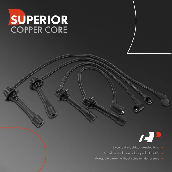 4 Pcs Spark Plug Wire Set for Mazda Protege 1995-1998 MX-3 1994-1996 L4 1.6L 1.8L