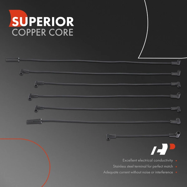 7 Pcs Spark Plug Wire Set for Chevrolet C1500 C2500 R10 V10 GMC K1500 K2500 R1500