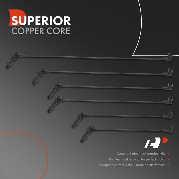 6 Pcs Spark Plug Wire Set for Cadillac Catera 1997-1998 V6 3.0L GAS DOHC