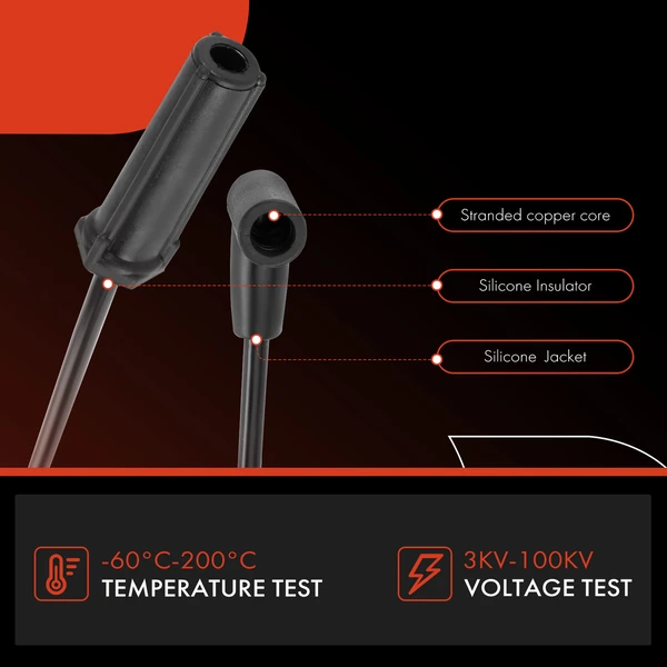 6 Pcs Black Spark Plug Wire Set for Buick Lucerne Oldsmobile LSS Pontiac 3.8L