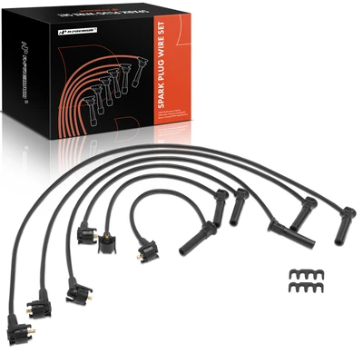 6 Pcs Black Spark Plug Wire Set