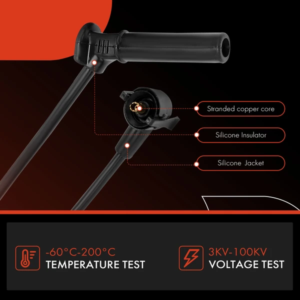 6 Pcs Black Spark Plug Wire Set for Ford Explorer 1997-2001 Mercury 4.0L