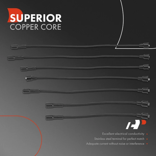 7 Pcs Spark Plug Wire Set for Ford F-150 1975-1976 F-100 F-250 F-350 1967-1976