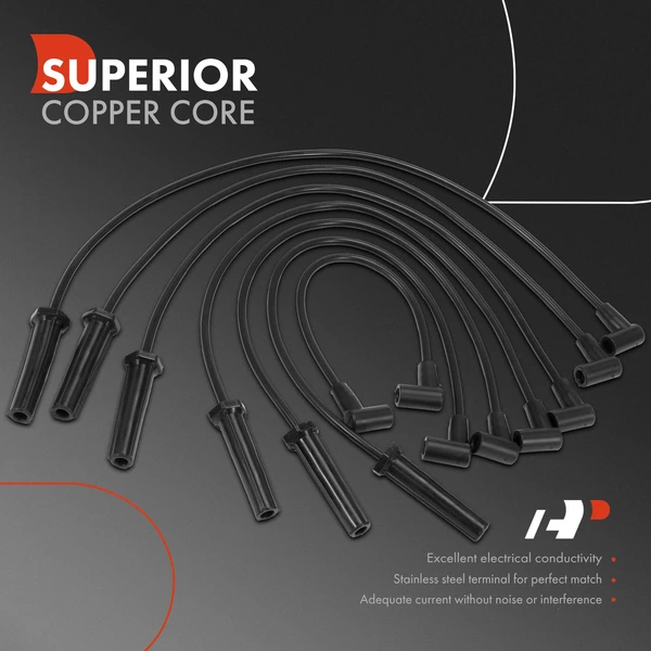 7 Pcs Spark Plug Wire Set for Jeep Cherokee 1984-1986 Comanche Wagoneer 2.8L 8mm