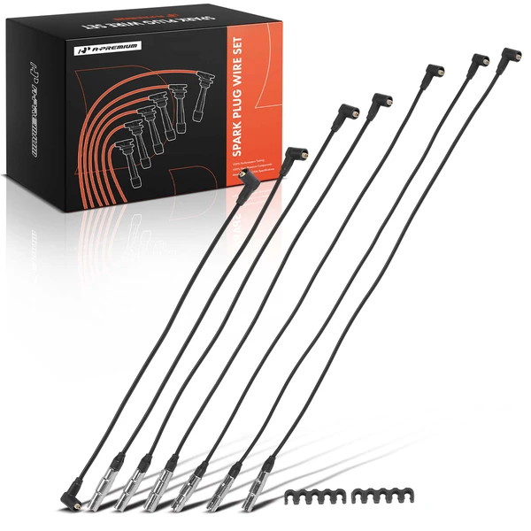 7 Pcs Spark Plug Wire Set for Volkswagen Golf 95-98 Passat 93-97 Jetta Corrado 2.8L