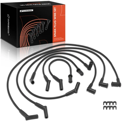 6 Pcs Black Spark Plug Wire Set