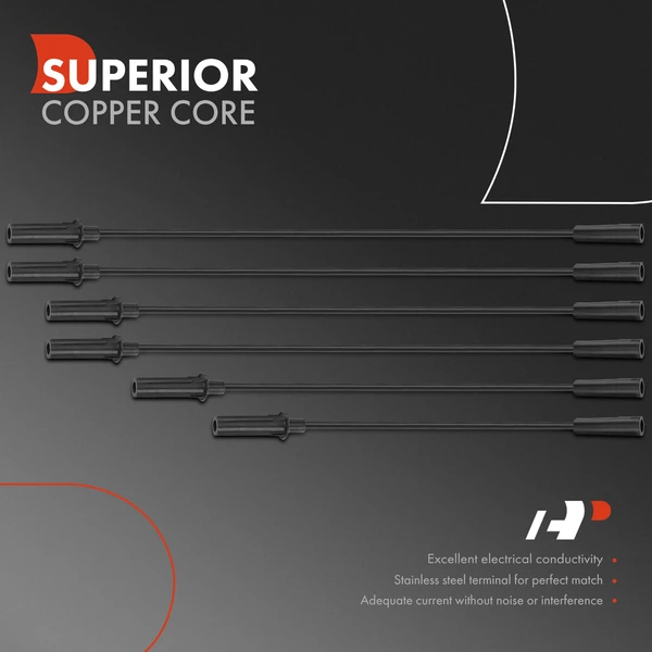 6 Pcs Spark Plug Wire Sets for Dodge Grand Caravan 2008-2009 Chrysler Pacifica 2008