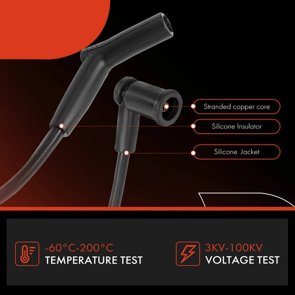 6 Pcs Black Spark Plug Wire Set for Ford Ranger 2004-2007 Mazda B3000 V6 3.0L