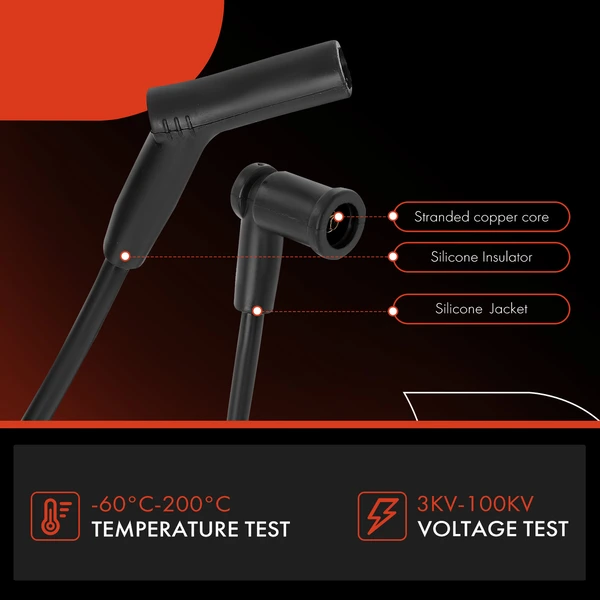 6 Pcs Black Spark Plug Wire Set for Ford Freestar 2006-2007 Mercury V6 3.9L 4.2L