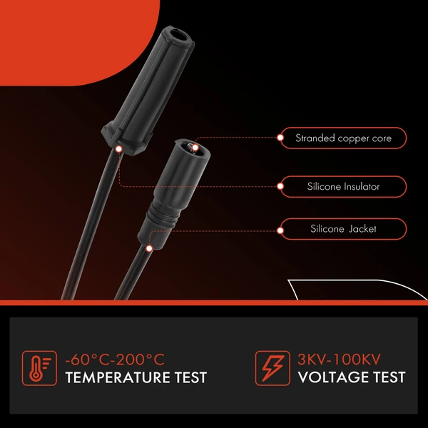 9 Pcs Black Spark Plug Wire Set for Chevrolet GMC C2500 C2500 Suburban C3500