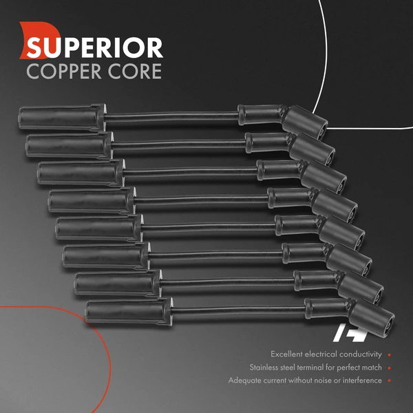 8 Pcs Spark Plug Wire Set for Chevrolet Corvette 2009-2011 V8 6.2L Supercharged