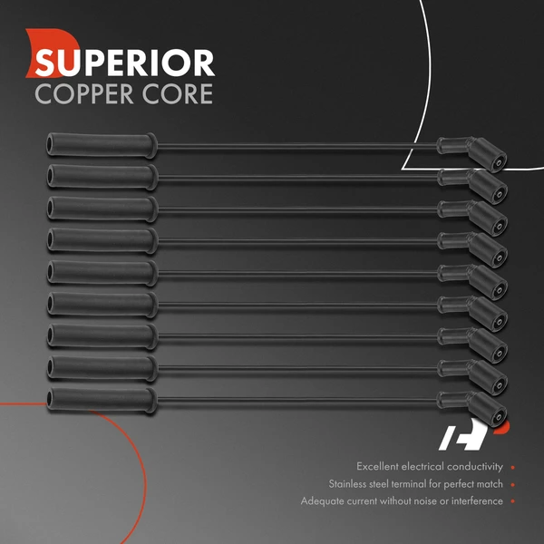 8 Pcs Spark Plug Wire Sets for Dodge Ram 1500 Dakota 08-10 Jeep Chrysler Ram 4.7L