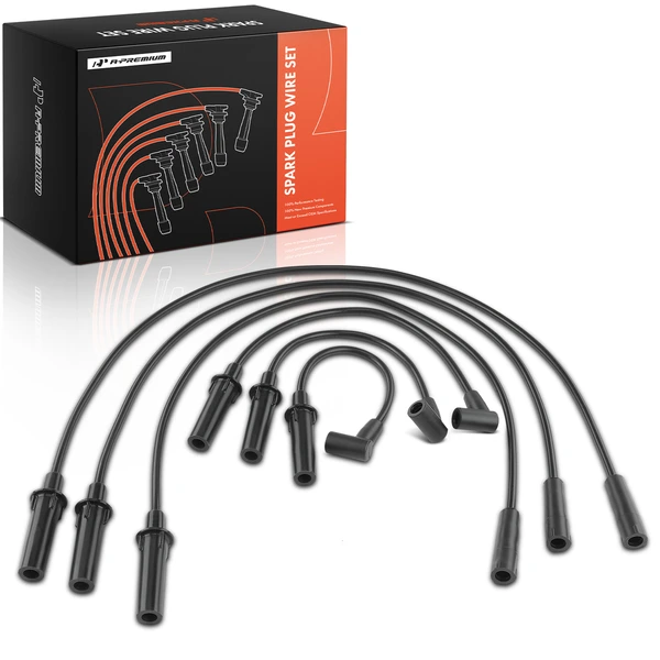 6 Pcs 7mm Spark Plug Wire Set for Jeep Wrangler 2007-2011 V6 3.8L