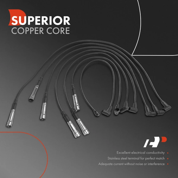 7 Pcs Spark Plug Wire Sets for Mercedes-Benz 280 W114 1973-1976 280E W123 L6 2.8L