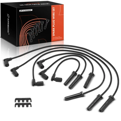6 Pcs Black Spark Plug Wire Set