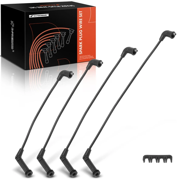 4 Pcs Black Spark Plug Wire Set for Hyundai Accent 1995-2003 Scoupe 1.5L 7mm