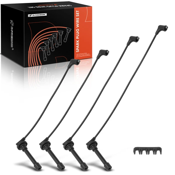 4 Pcs Black Spark Plug Wire Set for 1990-1997 Honda Accord