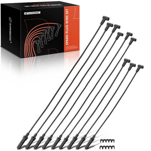 9 Pcs Spark Plug Wire Sets for 1995-1996 2001 Dodge Ram 4000