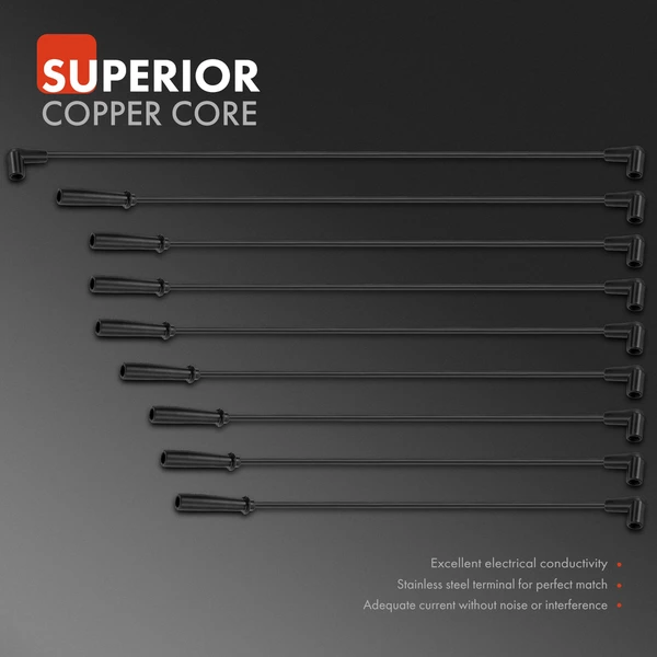 9 Pcs Spark Plug Wire Set for Jeep Grand Cherokee 1993-1998 V8 5.2L V8 5.9L Gsa