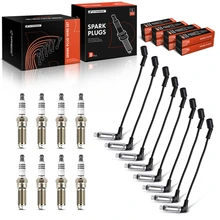 8 Pcs Iridium & Platinum Spark Plugs & 8 Pcs Wires for 2014-2021 GMC Sierra 1500