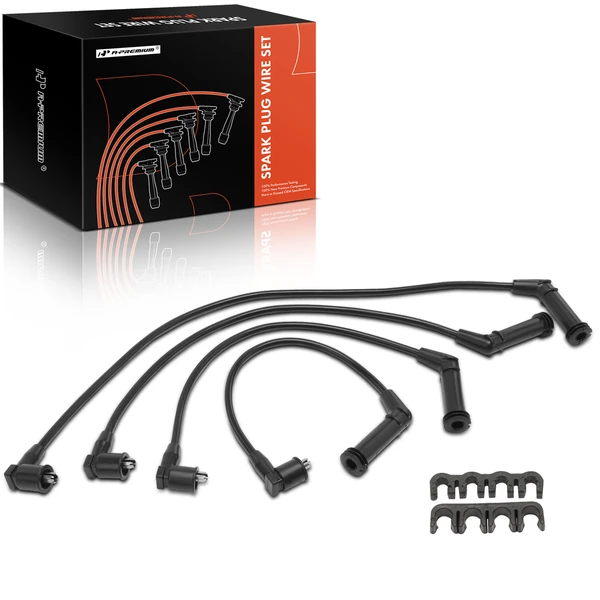 4 Pcs Black Spark Plug Wire Set for 1995-2003 Hyundai Accent