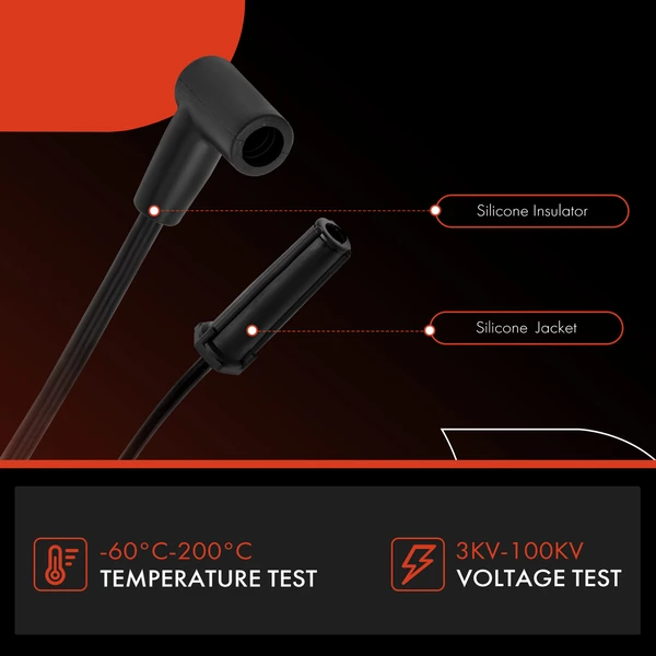 6 Pcs Black Spark Plug Wire Set for Chevrolet Impala Monte Carlo Buick LaCrosse