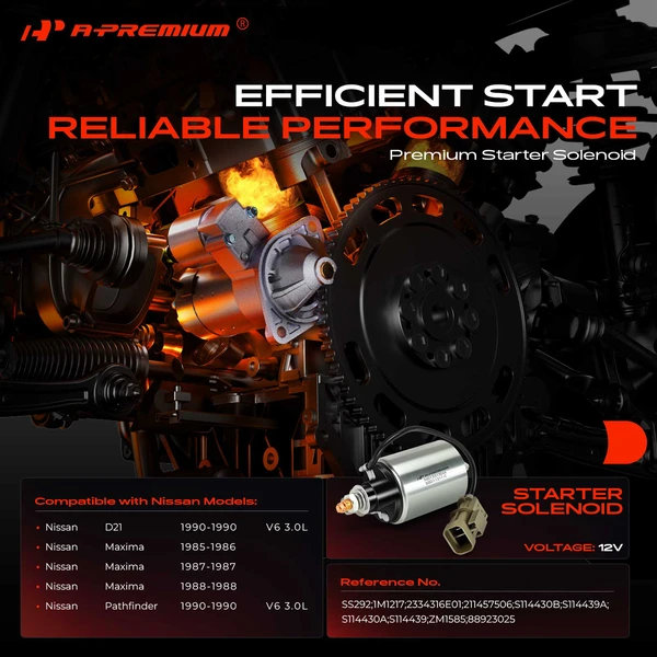 12V Starter Solenoid Switch for Nissan Pathfinder 1990 Maxima 1985-1988 D21 1990