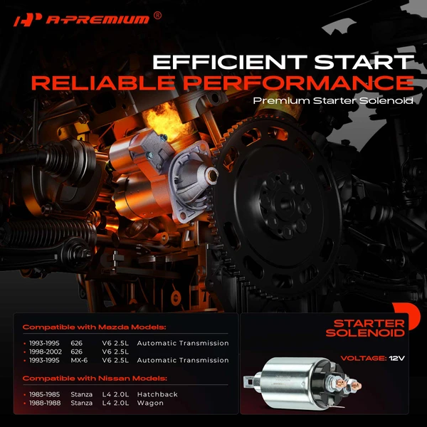 12V Starter Solenoid Switch for Mazda 626 1993-1995 1998-2002 MX-6 Nissan Stanza