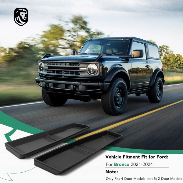 2 Pcs TPE Center Console Dashboard Storage Box Tray for Ford Bronco 2021-2024