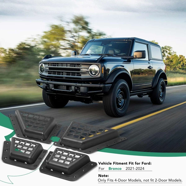 4 Pcs Front & Rear Door Hollow Storage Pockets Box Side Cup for Ford Bronco 2021-2024