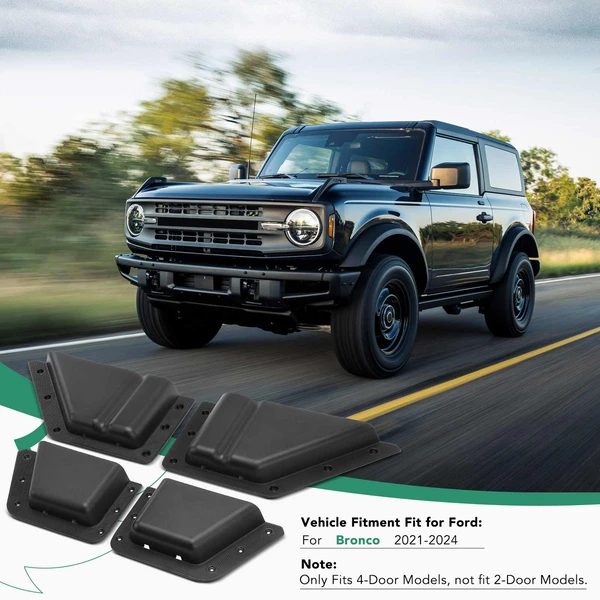 4 Pcs Front & Rear TPE ABS Door Storage Pockets Box Side Cup for Ford Bronco 2021-2024