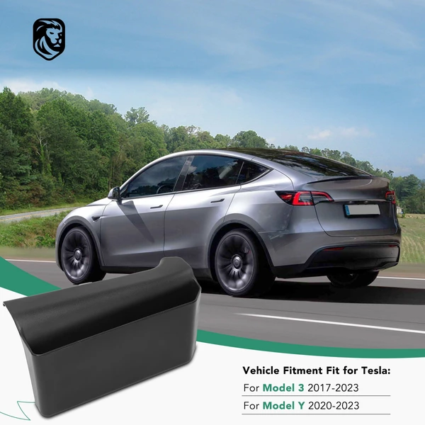 Black Center Console Driver Storage Box for 2017-2023 Tesla 3