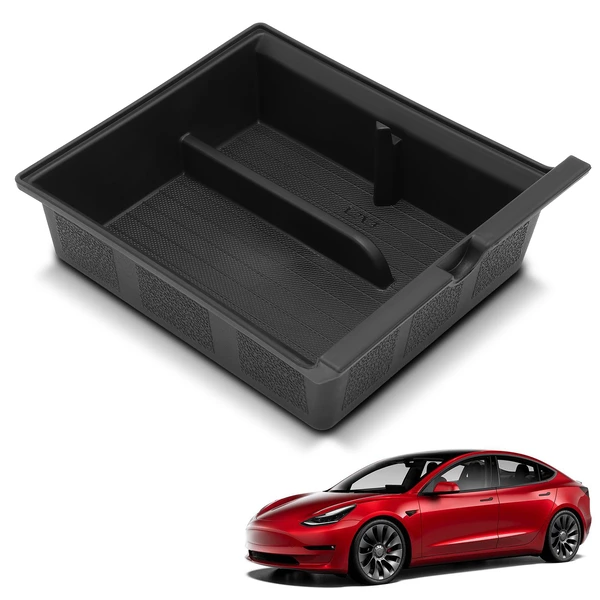 Center Control Console Storage Box with Sunglass Holder for 2021-2023 Tesla 3