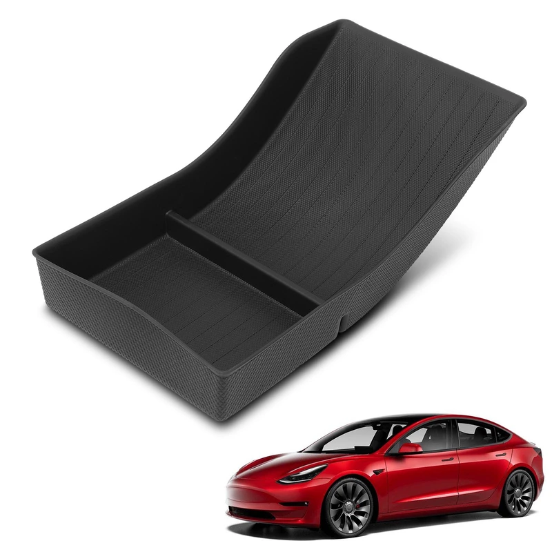 Center Armrest Lower Bottom Organiser Storage Box for 2023 Tesla 3