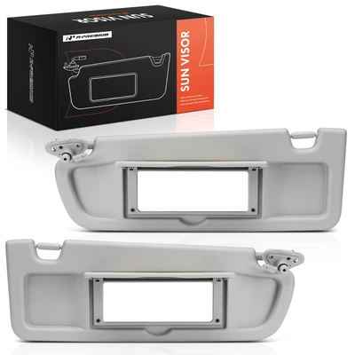 Pair Light Gray Sun Visor with Mirror for Honda Civic 2006-2008