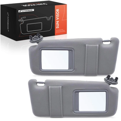 2 Pcs Front Gray Sun Visor with Mirror