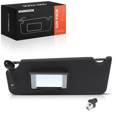 Black Driver Sun Visor with Mirror & Light