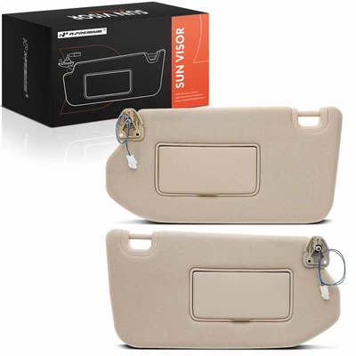 2 Pcs Front Sun Visor with Light & Mirror