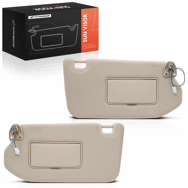 2 Pcs Front Sun Visor with Light & Mirror for 2013 INFINITI JX35