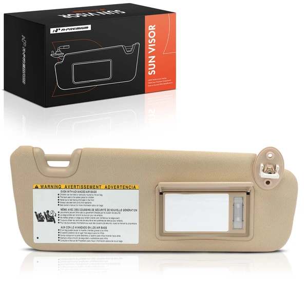 Passenger Beige Sun Visor with Mirror for Toyota Highlander 2014-2019