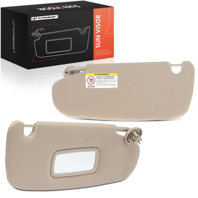 2 pcs Left & Right Beige Sun Visor with Mirror