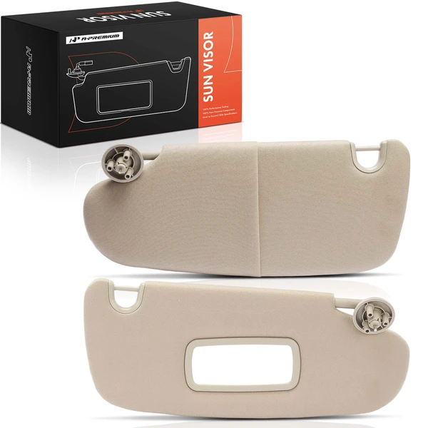 2 pcs Left & Right Beige Sun Visor with Mirror for 2002-2009 Dodge Ram 3500