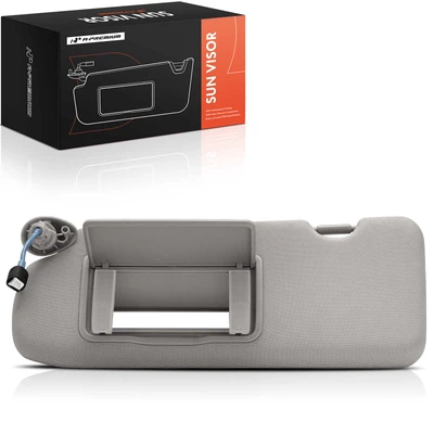 Driver Gray Sun Visor with Mirror & Lights